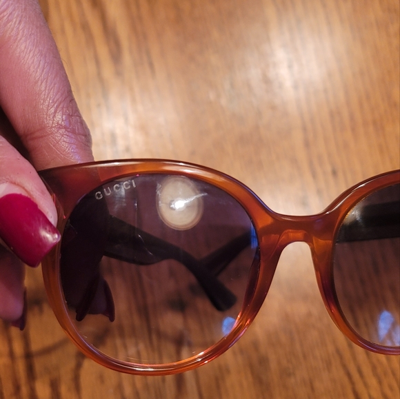 NWOT Gucci Brown Green Red Web Gold Medium Large Frame Sunglasses Glasses - Picture 9 of 10